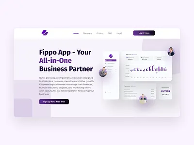 Fippo App Landing page Design application business design homepage inspiration landing page landing page design ui webpage