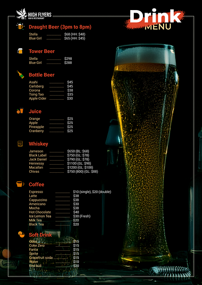 Restaurant menu card design flyer design printable flyer