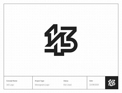 Number Logo Concept: 143 Monogram in Minimal Style 143logo brand identity deisgner brandidentity branding customlogodesign icon identity logo logo designer logodesign logogrid logoinspiration logomark minimal logo minimalisticlogo modernlogo monogramlogo numberlogo numbermonogram premiumlogo
