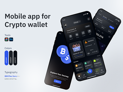Crypto wallet home page design app design blockchain app crypto app crypto app design crypto banking crypto exchange crypto mobile crypto payments crypto wallet crypto wallet app darkmood exchange app mobile app wallet app