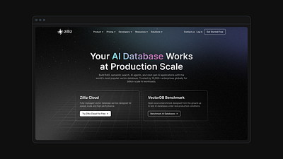 AI Database Page ai database ui webpage website