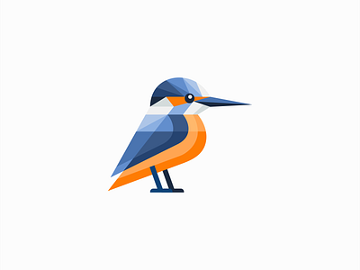 Geometric Kingfisher Bird Logo abstract angular animal branding colorful design geometric icon illustration kingfisher logo mark nature tech vector