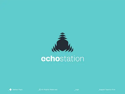 echo station logo advertising branding business creative agency digital entrepreneur graphic design growth innovation logo loud minimal music noise oscillation resonance sound startup strategy voice