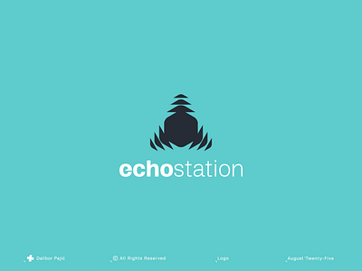 echo station logo advertising branding business creative agency digital entrepreneur graphic design growth innovation logo loud minimal music noise oscillation resonance sound startup strategy voice