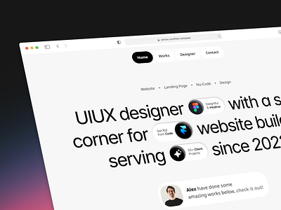 Turned my old portfolio into a Framer template animation bold clean creative framer inspiration landing page mockup portfolio web design