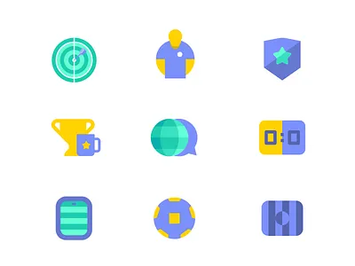 Fantasy Football Icons Set ball branding charge crypto custom fan fantasy football game games icon icons identity illustration logo minimal play player simple soccer