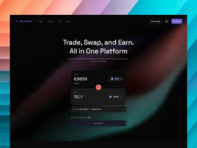 BlockWave - Crypto Swap Website clean crypto crypto swap dark mode exchange minimalist modern swap web3 web3 design web3 website