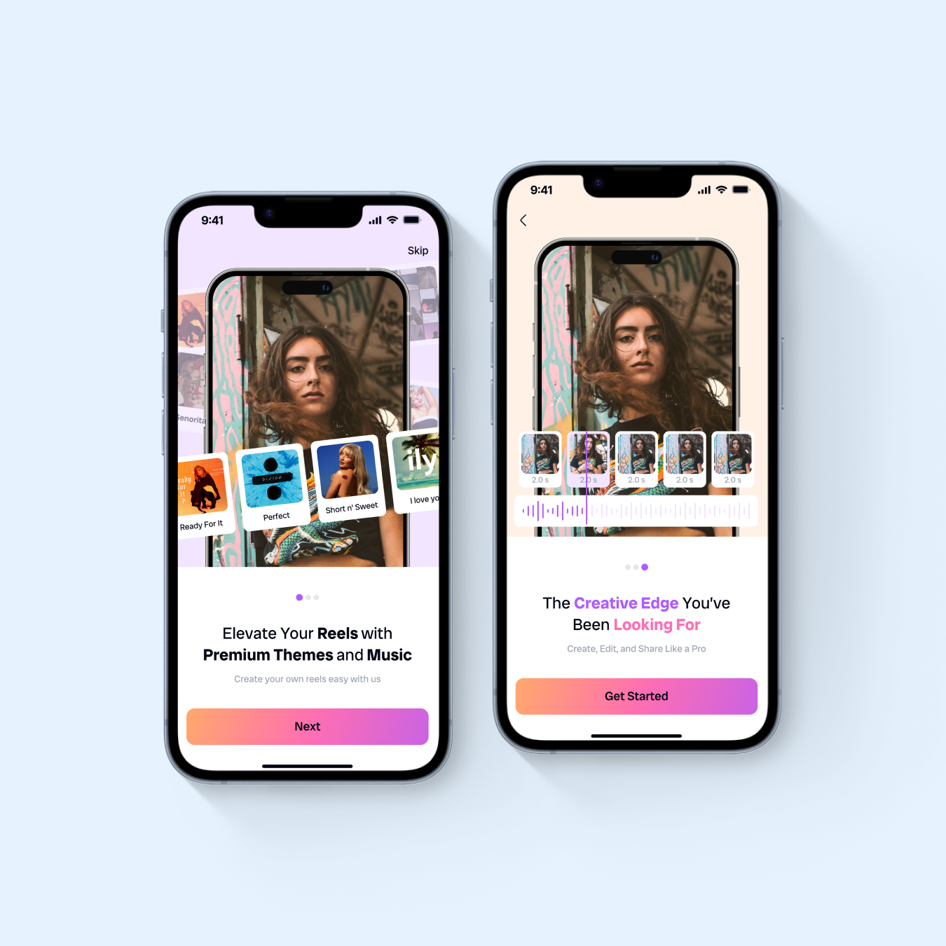 Reels App – Intro Screen UI appdesign appintro contentcreatorapp creativeui dribbbleux dribbbleweeklywarmup figmadesign interfaceinspo introdesign mobileui motionapp onboardingui reelsapp uiuxdesign uxinspiration
