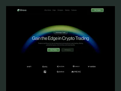 Crypto Trading Platform Landing Page blockchain crypto design crypto landing page crypto platform cryptocurrency design finance fintech nft product design saas trading dashboard trading ui ui ui design ux uxui web design web3 design website design