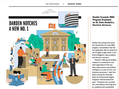 Editorial illustration for business school magazine character design design editorial illustration product ui vector