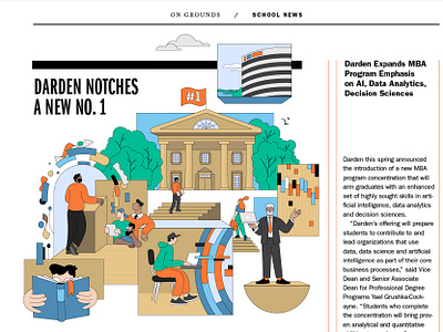 Editorial illustration for business school magazine character design design editorial illustration product ui vector