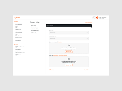 Account Set-up(Verify Identity.) design desktop e commerce ui ux web