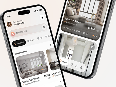 AI Travel Booking App ai ai booking app booking clean design concept design design digital travel holiday minimal app mobile planner rent search smart travel trip ui ux vacation