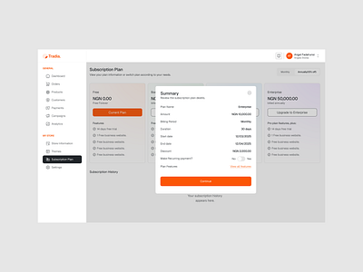 Subscription Plan - Summary design e commerce ui ux