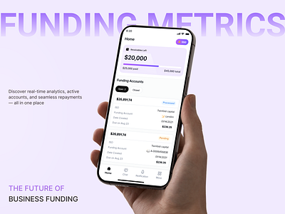 Modern Funding App UI – Smarter Finance & Investment Management account management dashboard appdesign branding finance funding app design funding funding app design funding app ui funding application funding report funds management application funds management system graphic design investment mobile funding dashboard transaction ui ux design uiuxdesign wallet