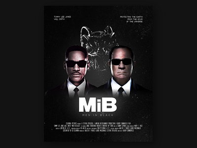 MiB (1997) Poster Redesign app black branding creative design graphic design illustration logo movie photoshop poster redesign seo trending typography ui ux vector