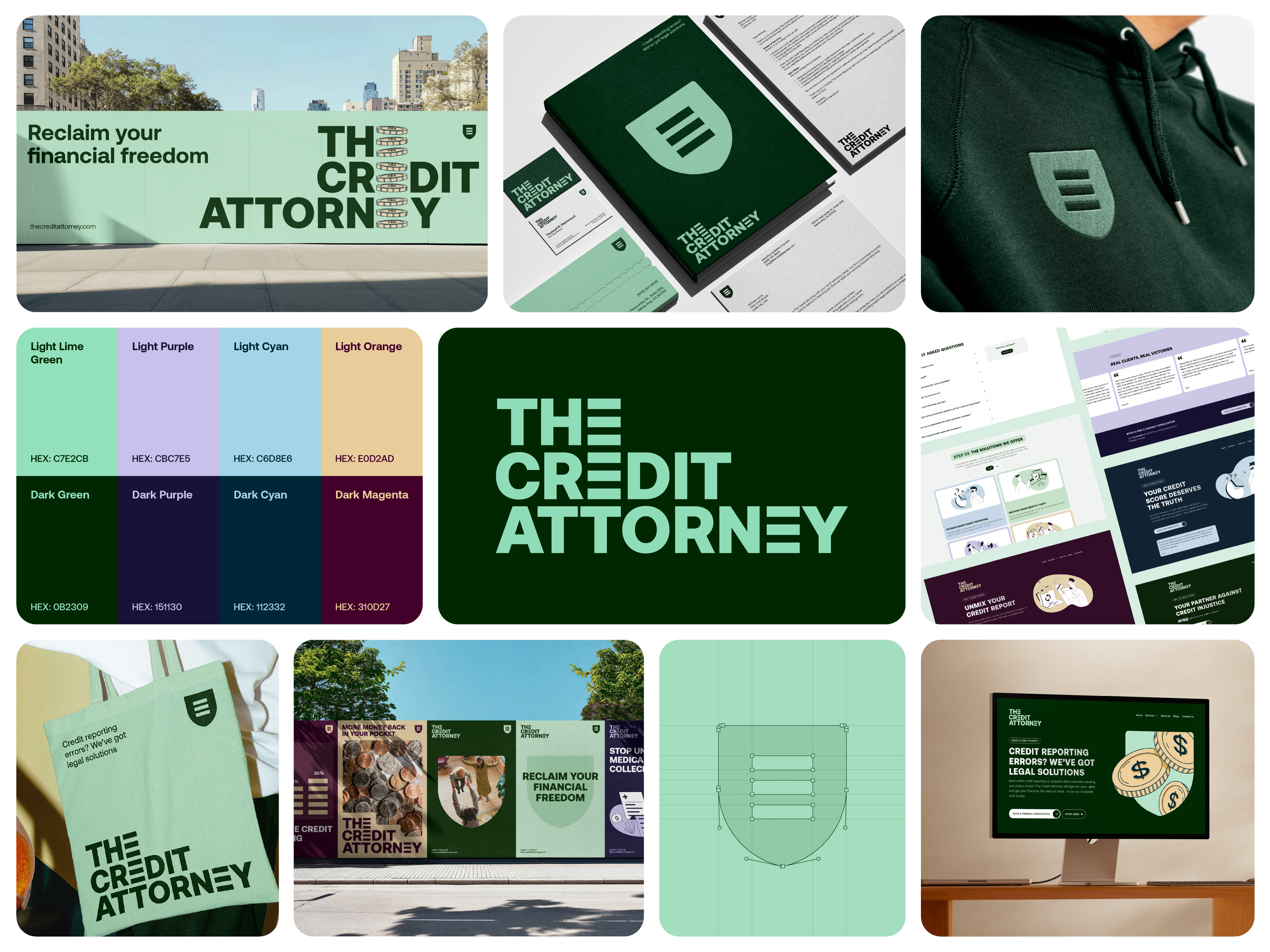 The Credit Attorney Branding attorney bag bank branding coins credit finance identity illustrations lawyer legal logo logotype money protect signage trust visual identity wordmark