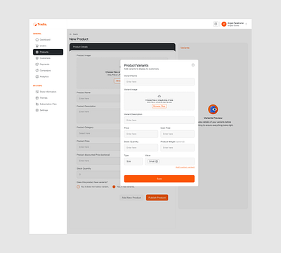 Product Variant design e commerce ui ux