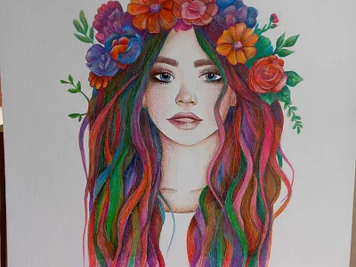 Lady Summer art diy drawing portrait woman