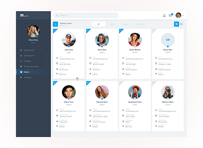 Dashboard adobe xd app dashboard