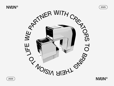 NowhereNear Brand Identity 3d bold branding design graphic design identity logo logotype monogram music n n logo near nwn production simple