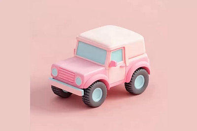 Cute 3D Mini Jeep, Soft Animation Design, Pastel Colors Car 3d 3dart 3dicon 3dillustration 3dmodeling animation cute dribbbleartist jeep minijeep motiongraphic pastel render