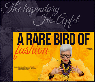 Iris Apfel, a Style Icon design graphic design ui