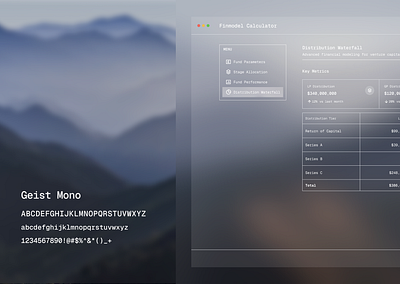 Financial Model Calculator calculator dashboard design figma finance finance models fintech funds gp commiitment ui venture capital funds