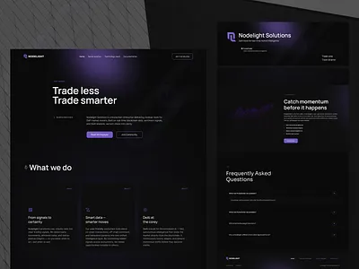 Crypto SaaS Landing Page Design – Modern Fintech Website UI ai trading platform blockchain ui crypto website design dark mode ui defi landing page fintech ui landing page design modern website saas landing page web design