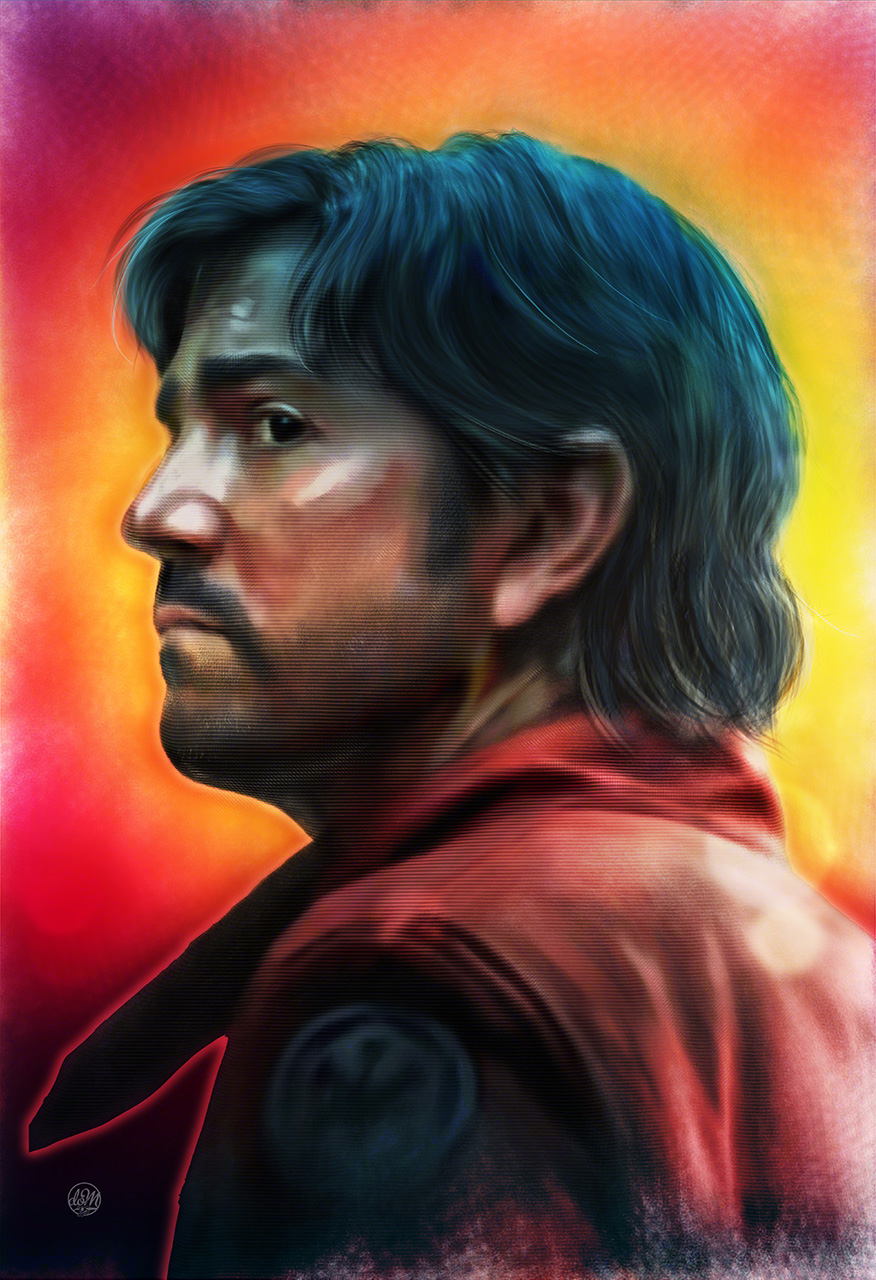 Cassian Andor andor diego luna disney disneyplus illustration painter photoshop portrait procreate star wars
