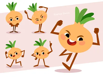 Cute cartoon ONION character adobe illustrator cartoon character character design children concept art cute design eco for kids funny illustration kawaii logo mascot onion vector vegetables veggie