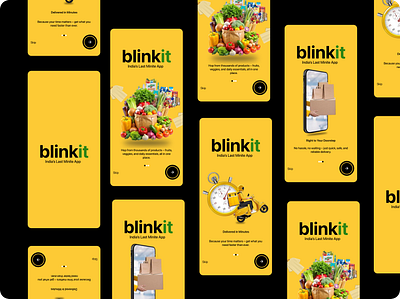 Blinkit App Re-Design app design attractive blinkit screen re design branding colour design onboarding screen re design typography ui