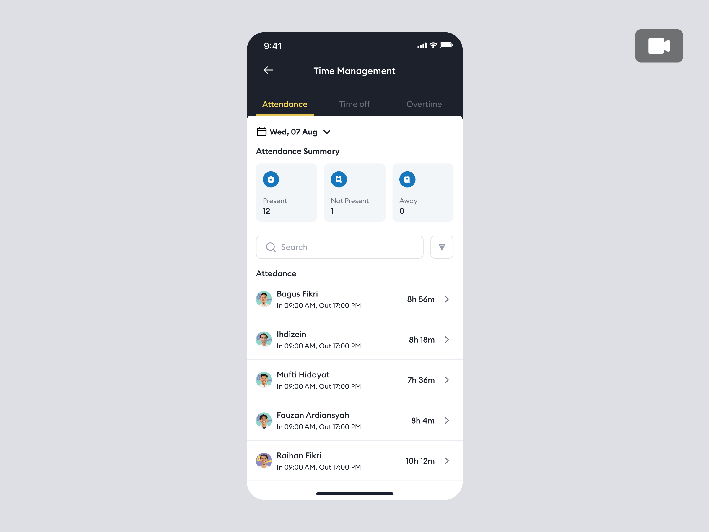 Tiimi – Tracks Attendance, Time Off, and Overtime via Mobile animation candidate management company employee management hiring hr hr management hrd human resources job mobile app mobile design product design saas saas design time management ui ux web design