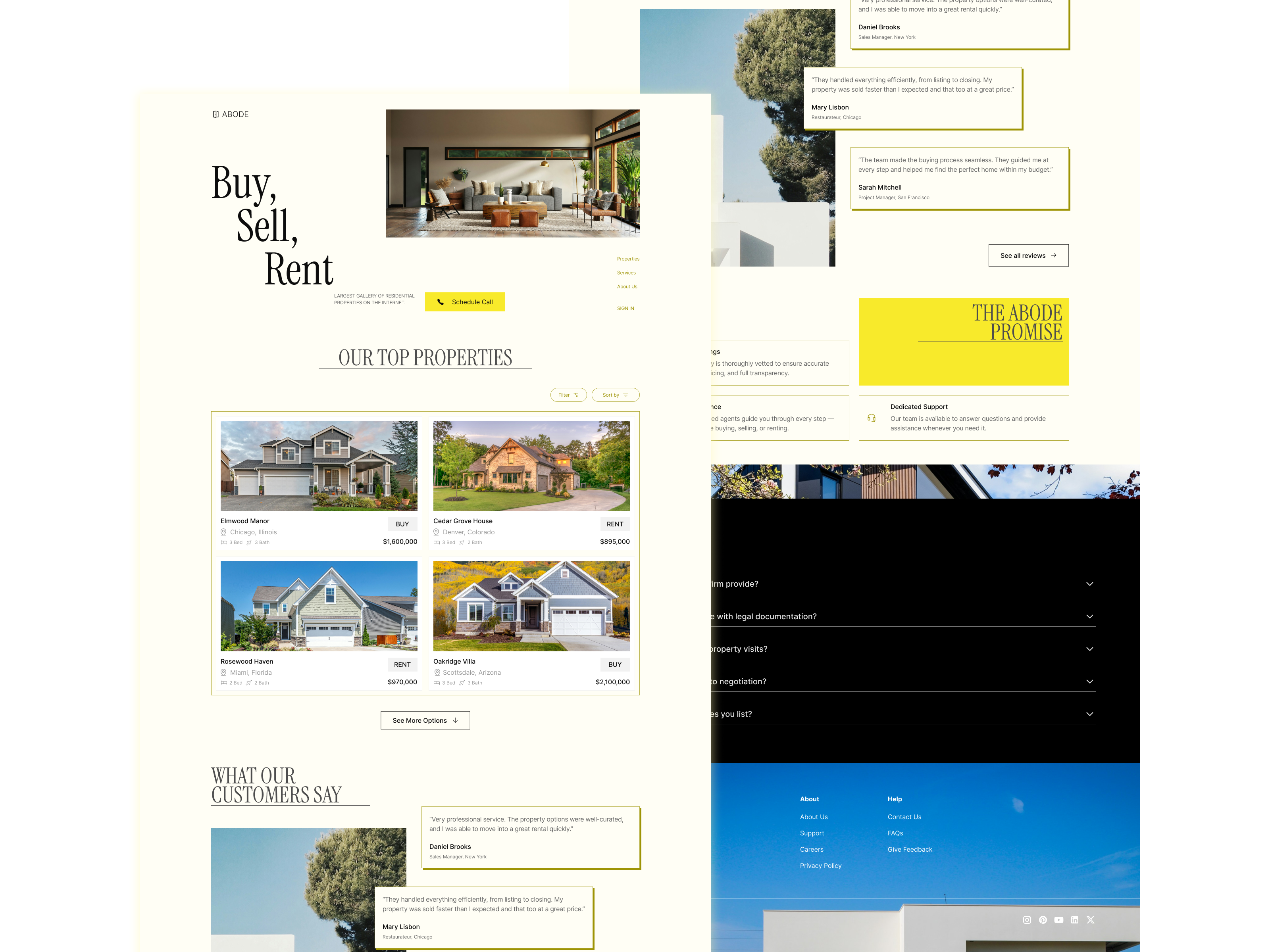 Abode – Real Estate Website Landing Page real estate real estate website ui ui design uiux ux web design