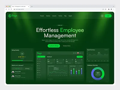 Employee Engagement HR SaaS Website business saas corporate website dashboard data dashboard hr management hr software human resources landing page product design productivity tools saas saas web design uiux web design workforce management
