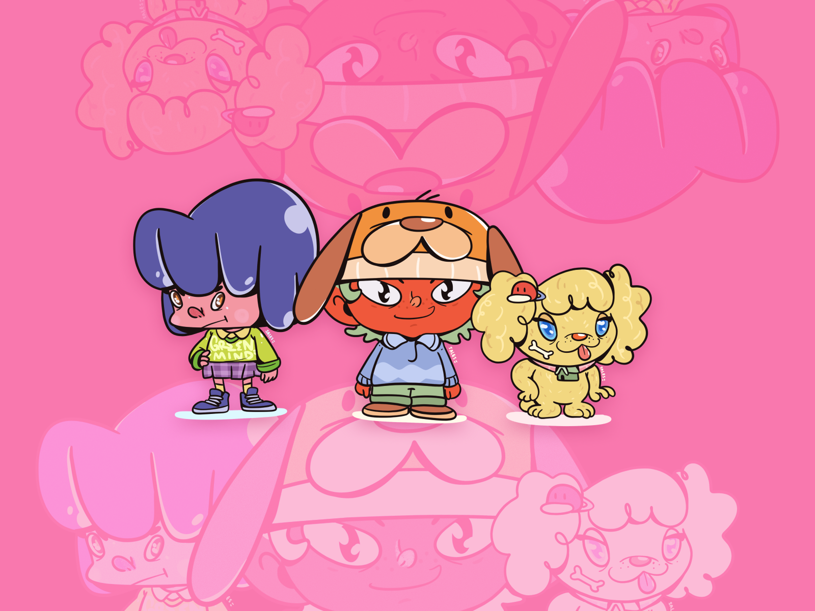 Daily Doodle Jam 2d character character design colour dog doodle illustration kids people vector