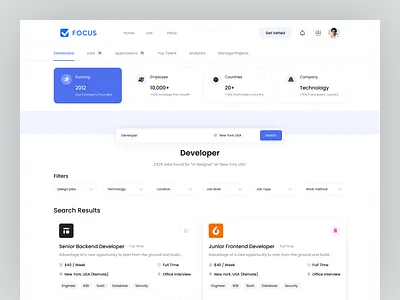 Job Search Platform admin panel career counseling dashboard dashboard design freelancer dashboard hiring job application job board job finder job listing job portal job seeker marketplace marketplace ui product product design recruitment startup web website