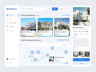 Web Rental App - Rebound app application dashboard property property rental real estate rebound rebound shot rental app ui ui design web app web app ui web rental web rental app ui web rental ui