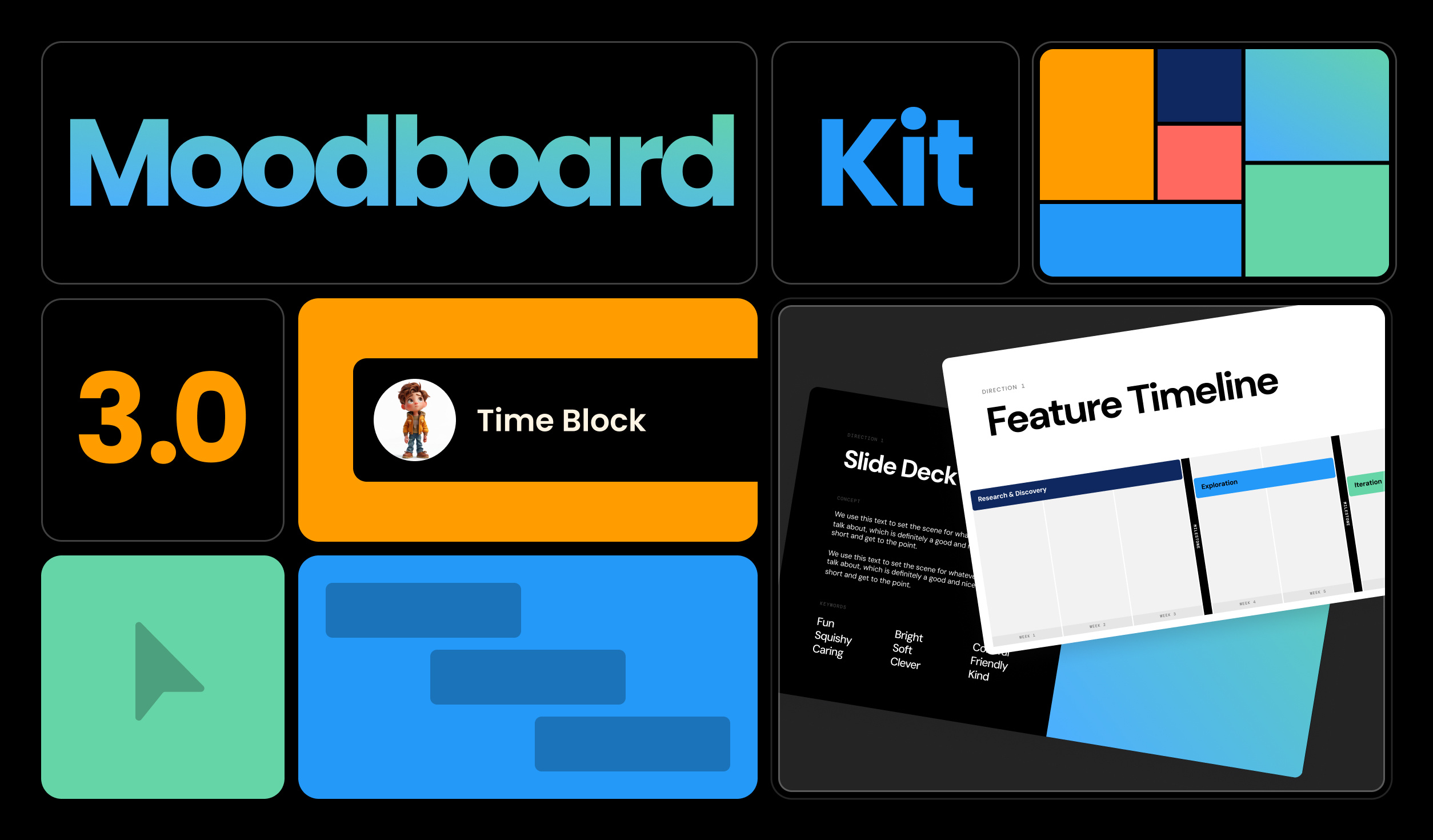 MOODBOARD STYLE blocks grid layout moodboard style ui ux