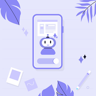 AI Chatbot Mobile App – Modern Flat Vector Illustration branding futuristic design
