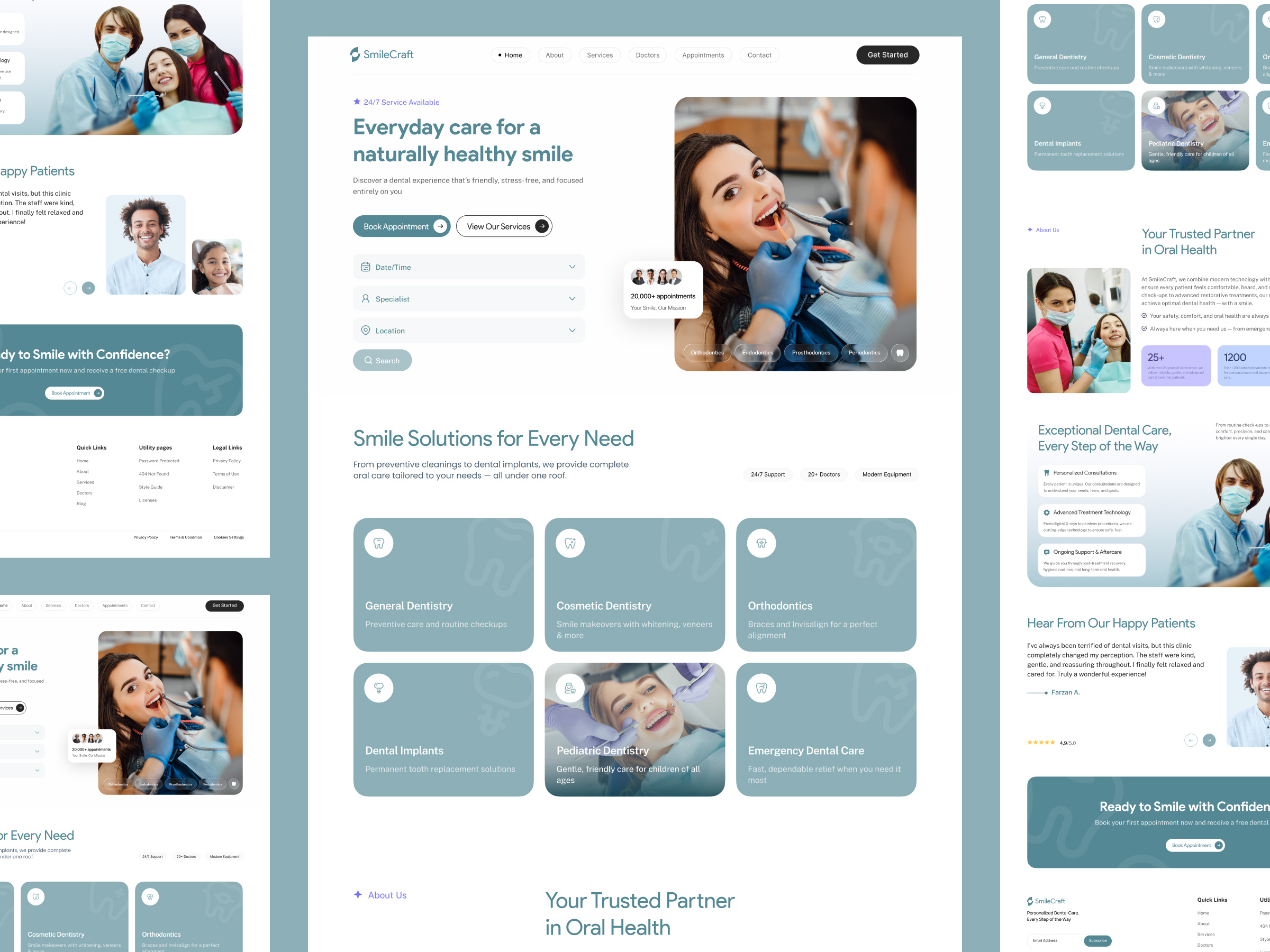 Example of Dental Healthcare Website UI UX Design