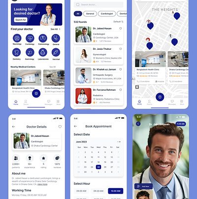 Doctor Appointment App doctor app doctor appointment ui figma ui ui design uiux uiuxdesign user interface ux ux design