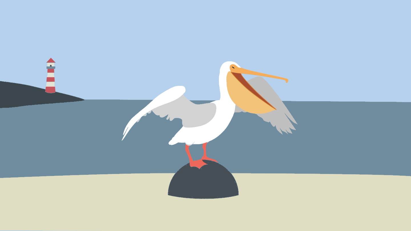 Pelican 2danimation aftereffects animation lighthouse motion graphics pelican sea shapeanimation