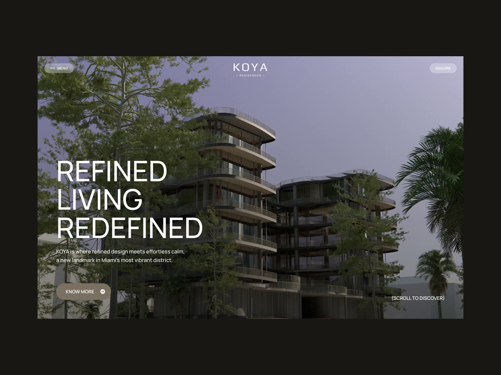 Example of KOYA Real Estate - Interactive Website Scroll