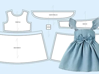 Cute & Chic Sewing Pattern 3d 3dmockup branding design fashion illustration fashiondesign fashionillustration illustration tech pack ui