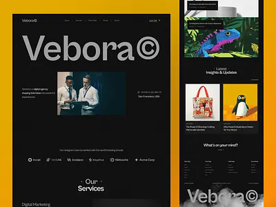 Vebora - Creative Agency Website UI/UX Design agency agency ui design agency website company creative creative direction digital agency digital agency website digital website landing page landing page design minimal ui design uiux design web design webdesign website design
