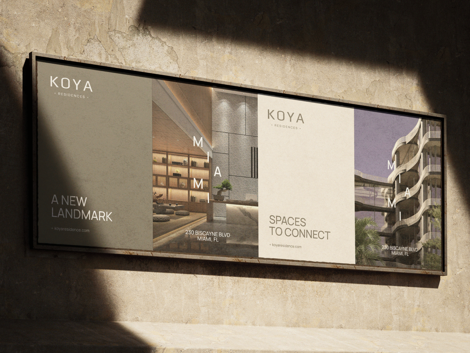 KOYA Residences - Luxury Real Estate Branding advertising materials billboard brand identity brand positioning branding digital marketing elegant design logo design luxury property luxury real estate branding magazine ad miami ooh print materials real estate real estate development sophisticated branding uniko visual identity