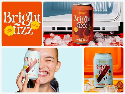 Bright Fizz | Soda Can Visual Identity beverage brand identity branding drink energy drink juice packaging soda soda can visual identity