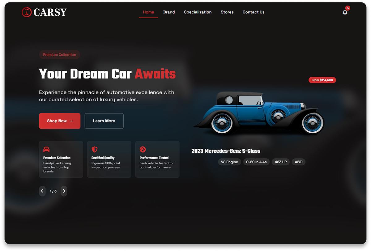 Carsy – Car Dealer, Rental & Listing Template Image 1