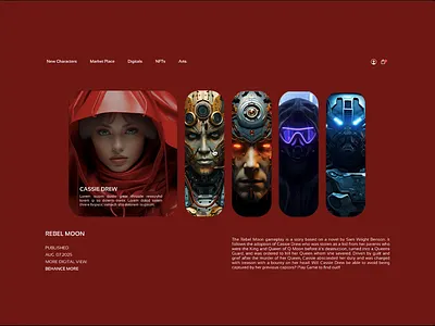 Rebel Moon - Character Marketplace UI 3d 3d animation animation illustration motion graphics ui vector